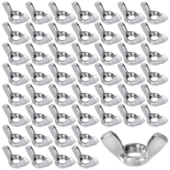 50 x 304 jeu d'écrous à oreilles en acier inoxydable M6 (1/4 pouce