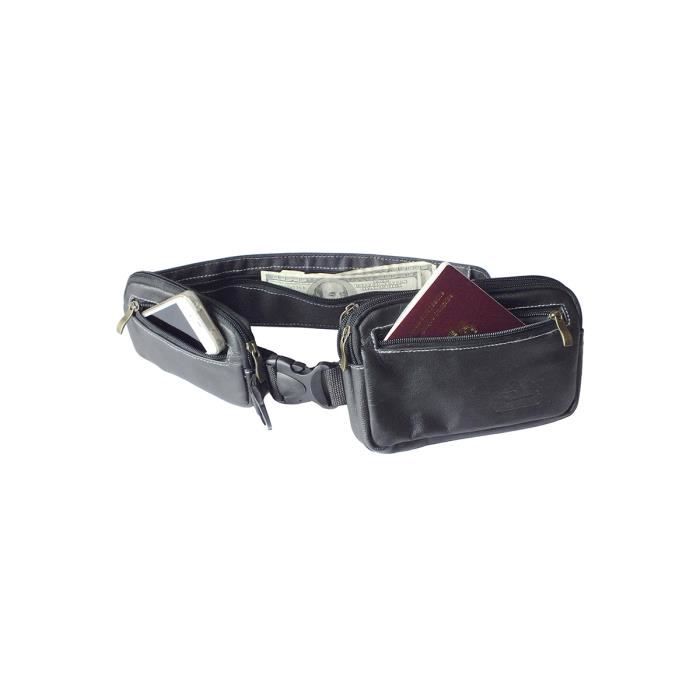 Noir Sacoche Cuir Ceinture Sac Ceinture Voyage Pochette Voyage Ceinture Cuir Portefeuille de Voyage Cuir Zerimar Portefeuille de Ceinture Pochette Sac Ceinture