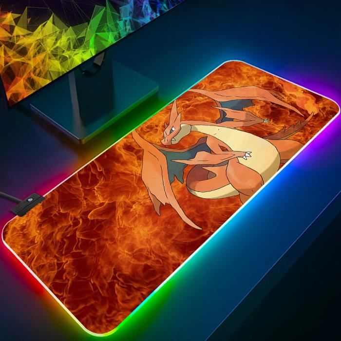 Tapis De Souris Gamer LED Avec Chargeur Sans Fil 15W - Grand Format 800x300 Mm, Base Caoutchouc Antidérapante, étanche