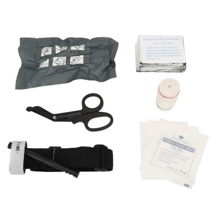 Kit De Premiers Secours Rotatif D'urgence - Avec Garrot Et Ciseaux - Noir