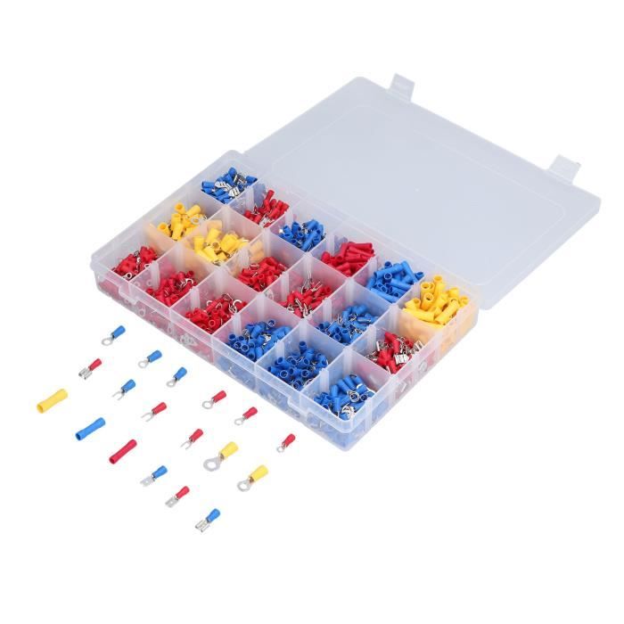 Kit De 250 Connecteurs électriques à Sertir - Assortiment Cosse, Anneau, Fourche Et épissure (rouge/bleu) - 4