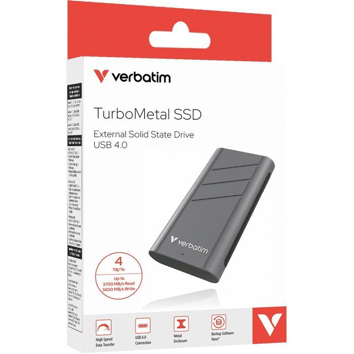 Verbatim TurboMetal SSD USB4 4TB 4 To USB Type C USB4 Gen 2x2 - vue 5