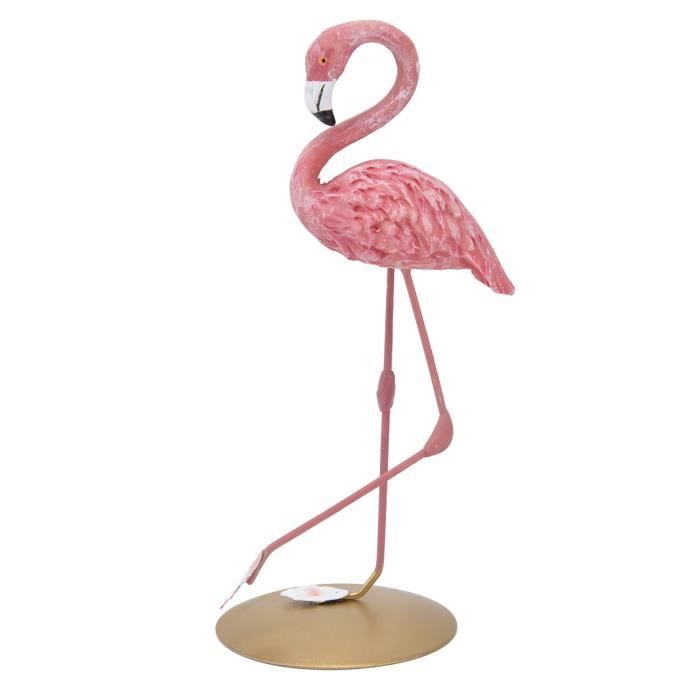 kakakooo Flamant Rose Sculpture Table Décor Flamingo Art Permanent Décoration Ornement Flamant Rose Ornement de Jardin