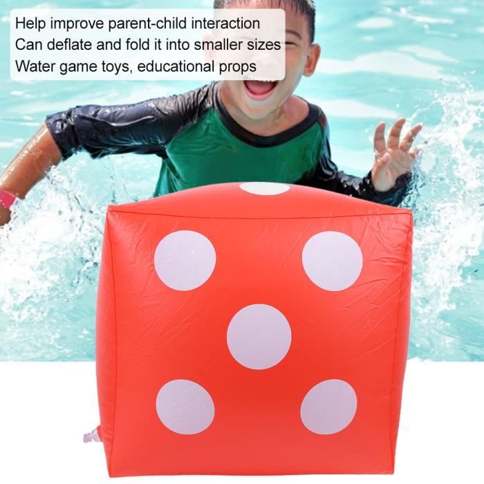 Tiardey – Lot De 3 Dés Gonflables Géants 30 Cm (Noir, Blanc, Rouge) Pour Piscine, Jeux De Société, Ludo, Soirées, PVC
