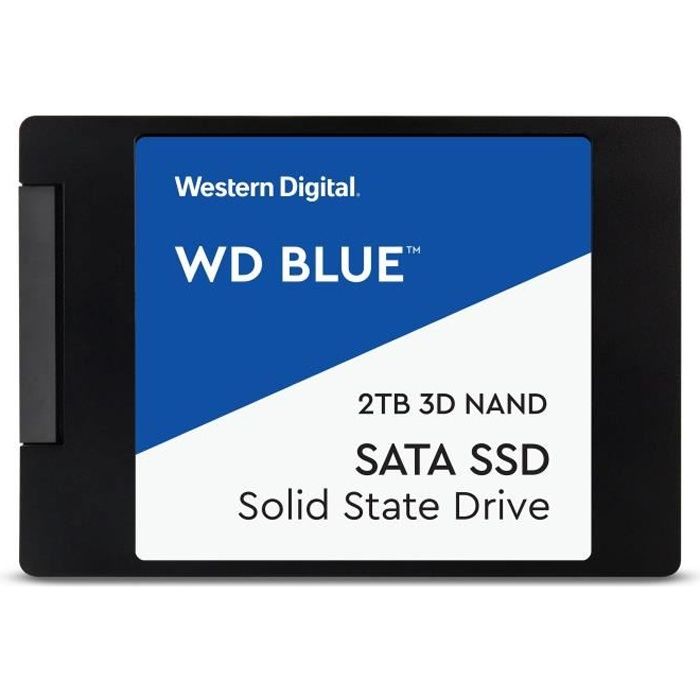 Disque SSD WD Blue™ - Disque SSD Interne - 3D Nand - 2To - 2.5" (WDS200T2B0A) pas cher Disque SSD WD Blue™ - Disque SSD Interne - 3D Nand - 2To - 2.5" (WDS200T2B0A) pas cher