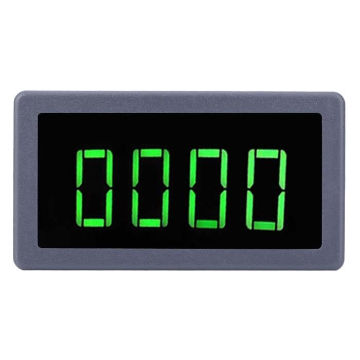 Tachymètre Digital LED 4 Chiffres + Capteur Hall NPN - Mesure Vitesse Rotation, Fréquence - Rouge/Bleu