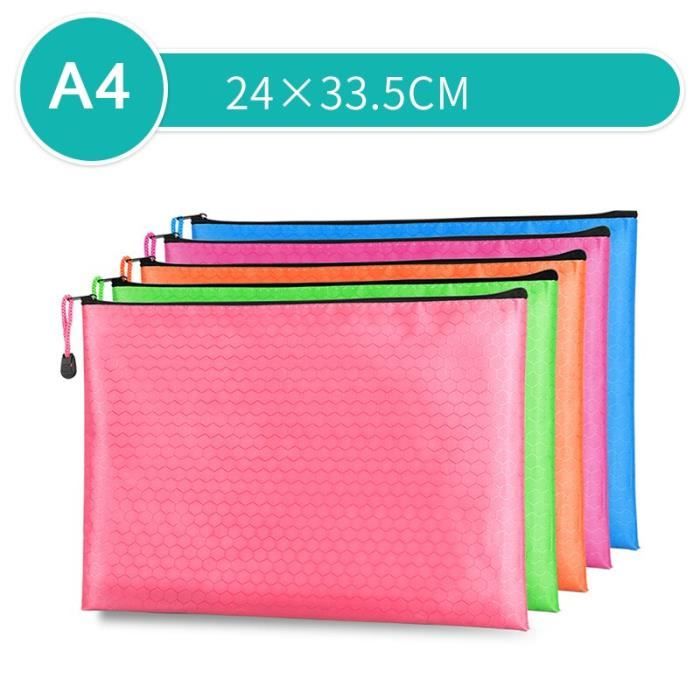 POCHETTE PLASTIQUE,A4 girls style 5pcs--Sac ?� documents A4 B4, 5 pi?�ces, sac ?� fermeture ?�clair 