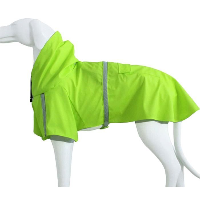 Fluorescent green 2XL Manteau impermeable reflechissant pour chiens vetement pour animaux de compagnie veste de pluie d exterieur Cdiscount