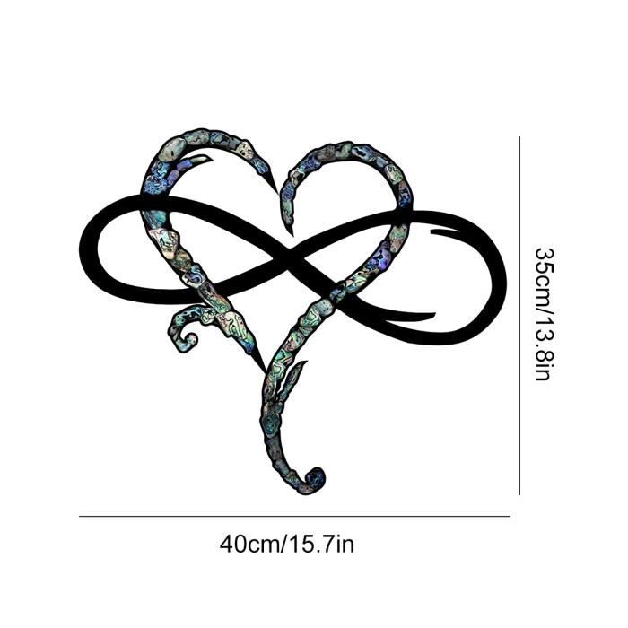 Porte-clés Mural Personnalisé En Métal Forme Cœur Infini - 5 Crochets, Gravure Nom, Décoration Entrée Ou Cadeau