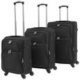 LEX Ensemble de valises souples 3 pcs - Qqmora - Moderne - Noir - Tissu Oxford enrobé de PVC - 45 x 35 x 73 cm-1
