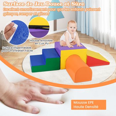 HOMCOM Parcours Motricité Bébé Jouets D'escalade Modulable 2 Briques Geantes En Mousse 50 X 50 X 25 Cm Multicolore~209h65nshoo01 HOMCOM Parcours Motricité Bébé Jouets D'escalade Modulable 2 Briques Geantes En Mousse 50 X 50 X 25 Cm Multicolore~209h65nshoo01