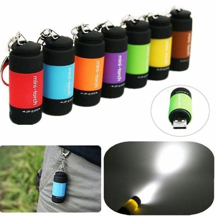 Porte-clés LED Rechargeable USB - Mini Lampe De Poche étanche Camping