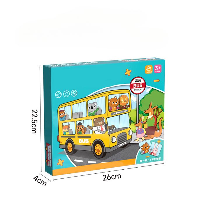 Jeu de plateau - XVX - Arrêt de bus des animaux - 4 puzzles - 12 cartes ...