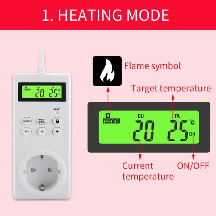 thermostat sans fil de chaudière de gaz de 50Hz Digital rf 0,5 degrés pour  le