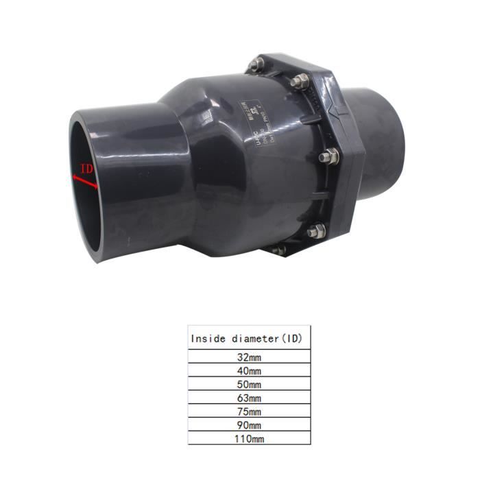 Clapet Anti-Retour PVC Pour Évacuation Eau - Diamètre 20 à 200mm (Choix 40mm)