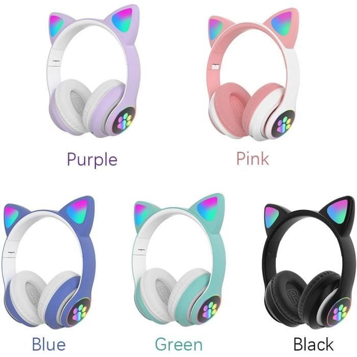 Montre Enfant Fille Oreilles Chat Rose Quartz Cuir Bijoux Cadeau Mode Animal
