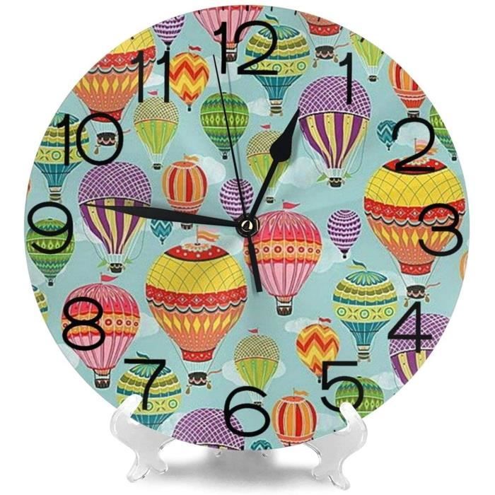 Déco Murale Amovible Stickers Muraux Montgolfière Rose Et Arc-en-Ciel - Déco Chambre Fille/Bébé - 90x30 Cm Autocollants Montgolfière Rose