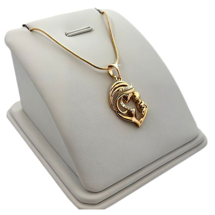 Collier Cœur Vierge Marie Plaqué Or 18 Carats Chaîne Et Pendentif Neuf Avec étiquette