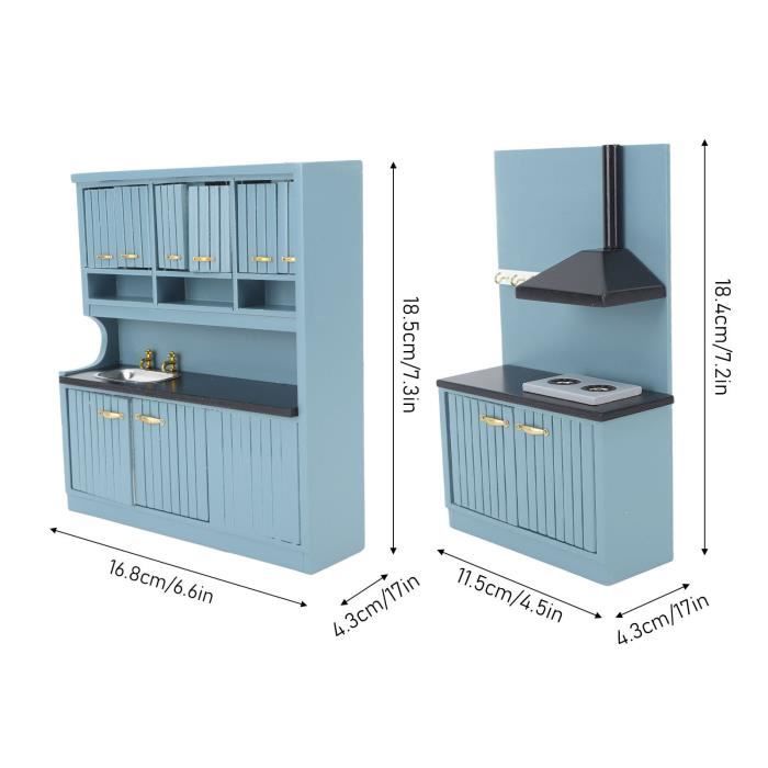 Set De Meubles Cuisine Miniature 1:12 – 12 Pièces – Plateformes Rose – Pour Maison De Poupée