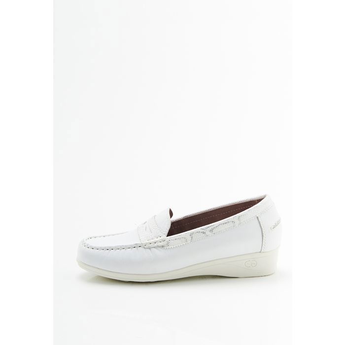 Chaussures Ballerines En Cuir Tricoté Marine Et Blanc - Damart - Pointure 39 - Fabriqué En Espagne - Occasion