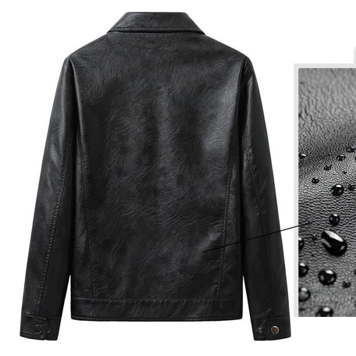 Veste en Cuir Homme Multi-poche Mi-saison Fashion Casual Col