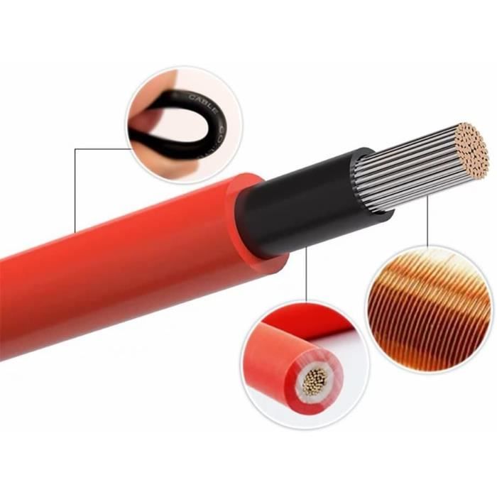 Câble Solaire Extension 5M 12AWG - 4mm² IP68 Étanche - Pour Panneaux Photovoltaïques