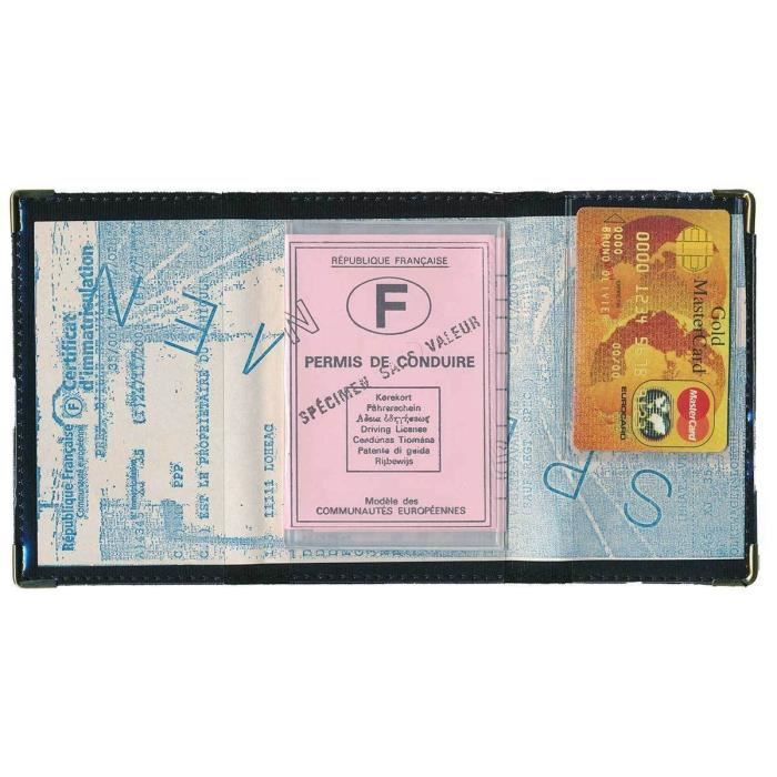 Pochette Etui Protection Porte Carte Grise papiers voiture