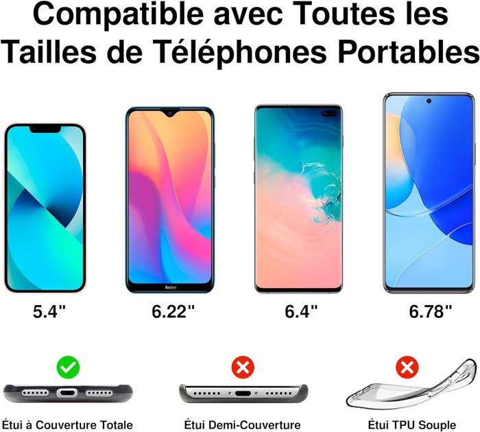 Lot De 2 Colliers Universels Pour Téléphone Portable, Réglables Et