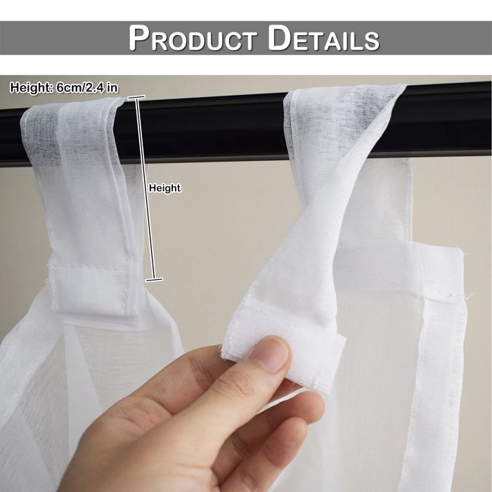 Lot De 2 Rideaux D'extérieur En Lin Imperméable - Blanc, Motif Pattes - 132 X 213 Cm - Pour Terrasse, Jardin, Tonnelle - Décoration Et Intimité