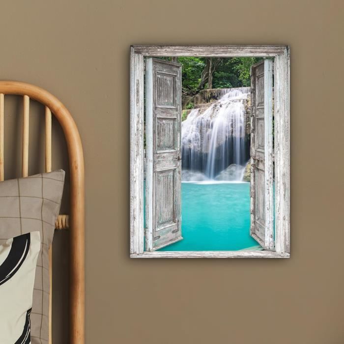 Peintures Centre Esthétique Spa 4 Pièces 30x30cm - Toile Zen Avec Cadre Bois