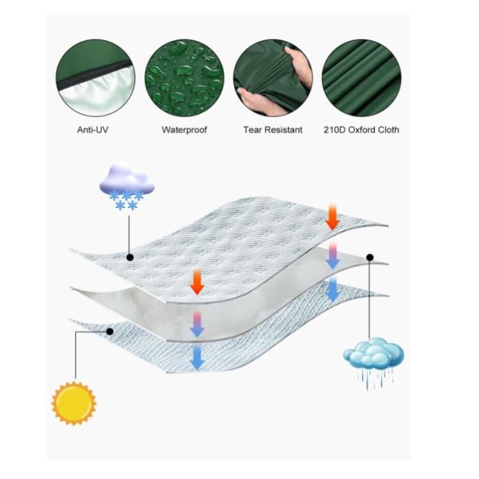 Bâche Couvercle Pour Cuve IBC 1000L - Tissu Oxford Argenté 120x100x116cm - Protection Anti-UV, Anti-poussière, Avec Fenêtres De Contrôle
