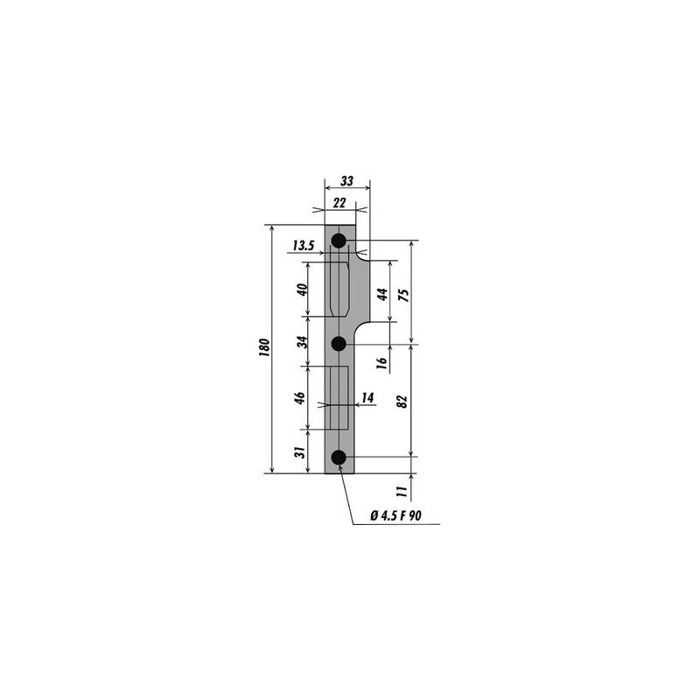 Gâches pour serrures monopoint inox 5008 P/NO:8 - METALUX - F150080000 ...