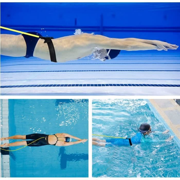 Ceinture De Natation élastique 4 M – Résistance TPE, Boucle, Sangle, Sac De Rangement – Pour Piscine, Entraînement Débutant
