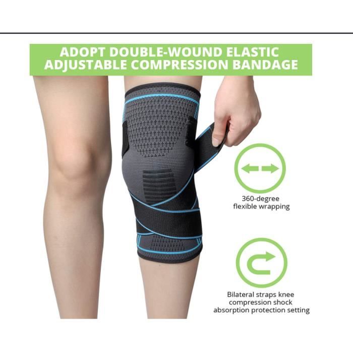 Réglable Genouillère Genou Bandage Sport de Compression Élastique Mixte, (1  Paire) Genouillère de Maintien Respirant et Antidérapant - Cdiscount Sport