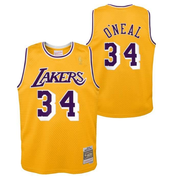 Maillot Domicile enfant Los Angeles Lakers Swingman O Neal Shaquille 1996 jaune violet Cdiscount Sport