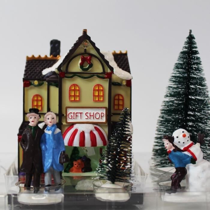ZHMAO 8pcs Village De Noel Lumineux Et Anime, Led Maison Village De Noel  Miniature, Decoration Noel Village, RéSine ColoréE - Cdiscount Maison