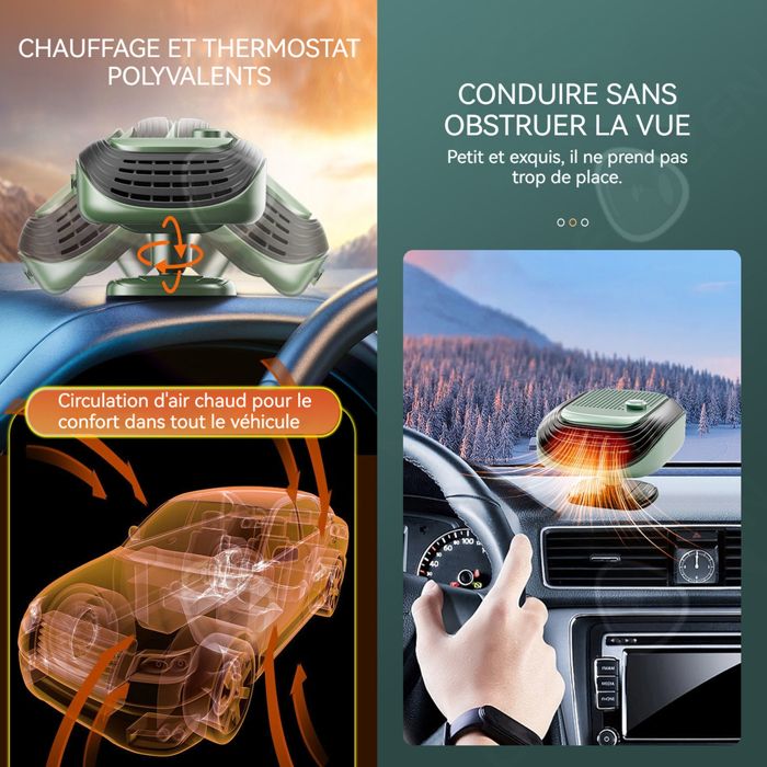 Eosnow Chauffage de voiture 120 W, angle rotatif à 360 degrés, chauffage rapide réglable Eosnow Chauffage de voiture 120 W, angle rotatif à 360 degrés, chauffage rapide réglable