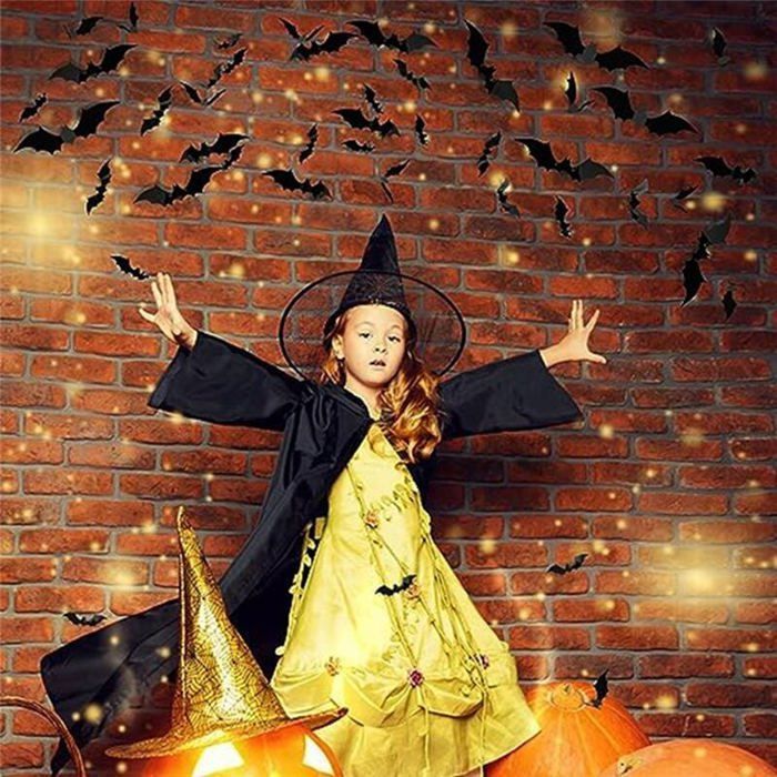Zrisic Happy Halloween Stickers muraux en vinyle Oiseaux chauve-souris Décoration d'intérieur Salon 37 x 59 cm Zrisic Happy Halloween Stickers muraux en vinyle Oiseaux chauve-souris Décoration d'intérieur Salon 37 x 59 cm