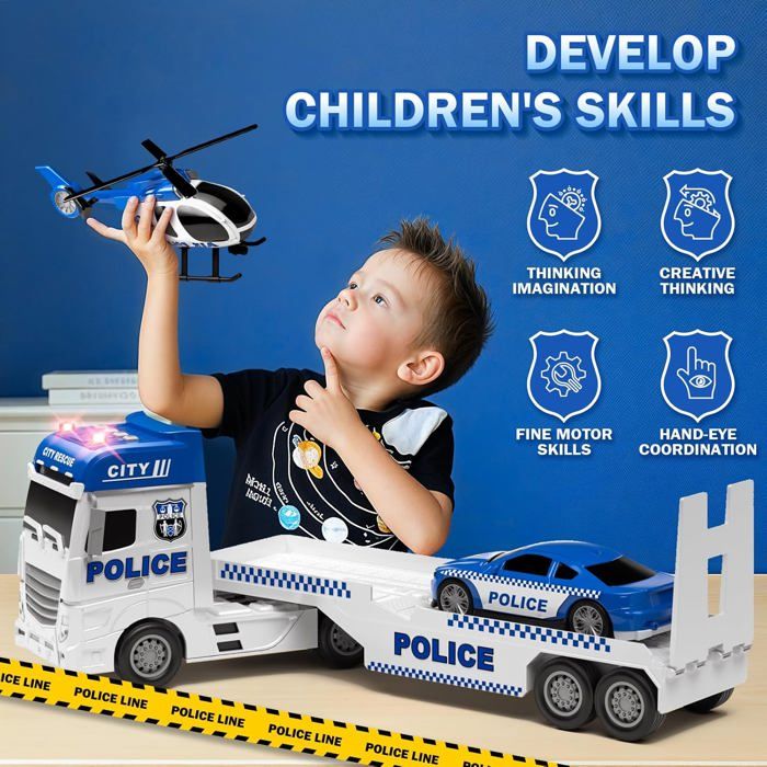 Tacobear Tracteur Jouet Enfant Camion Transporteur avec Sons et