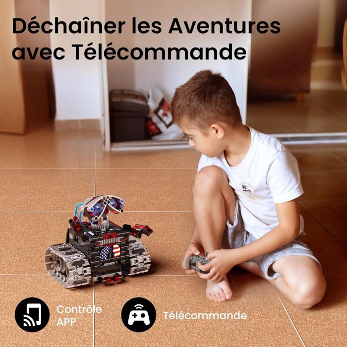 Sillbird Robot Technic 5-en-1 – Dragon/Robot/Moto Programmables, 646 Pièces, Application Et Télécommande Pour 8-12 Ans