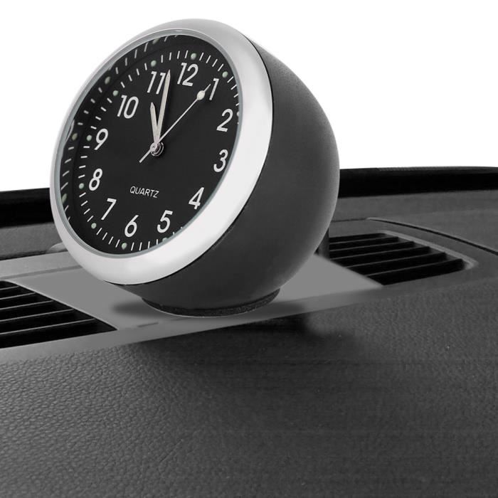 Horloge Voiture Lumineuse Mini Quartz - 4x4cm - Universelle - Décoration Tableau De Bord Sécurisée