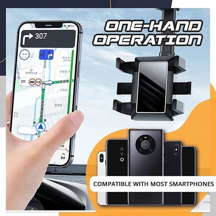 Acheter Support de téléphone de rétroviseur de voiture pour la Navigation  Selfies diffusion en direct support de téléphone de voiture rétractable  multifonctionnel
