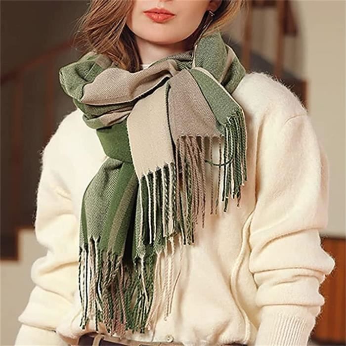 Echarpe Femme Automne Hiver Elegante en Cachemire A Carreaux avec Glands Marque G8040 Ecp30 Cdiscount Pret a Porter