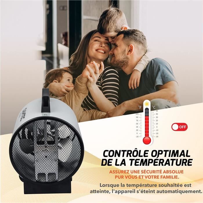 Chauffage soufflant céramique électrique 5000w avec thermostat et 2 — free download