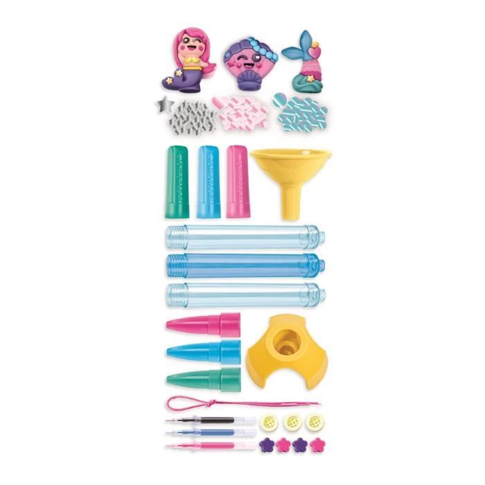 Clementoni Idea – Crée Tes Stylos : Sirènes Magiques – 3 Stylos Personnalisables Avec Encres Et Décorations – Kit Créatif Dès 6 Ans