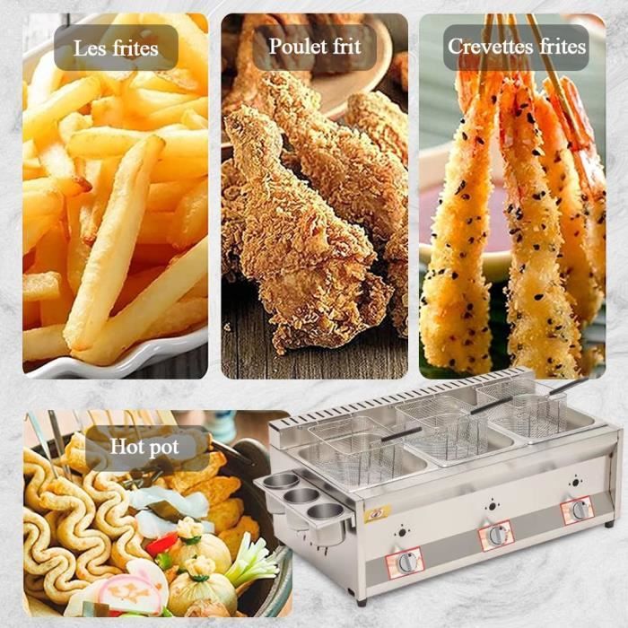 Friteuse En Acier Inoxydable Avec Panier – Capacité Généreuse, Anti-éclaboussures, Pour Poulet, Frites, Usage Intérieur Et Extérieur