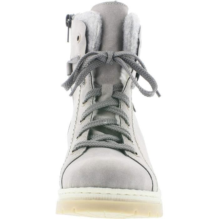 Bottines Femme Rieker Y9413 Gris Lacets Legeres et Elegantes Gris fog graphite 40 Cdiscount Chaussures