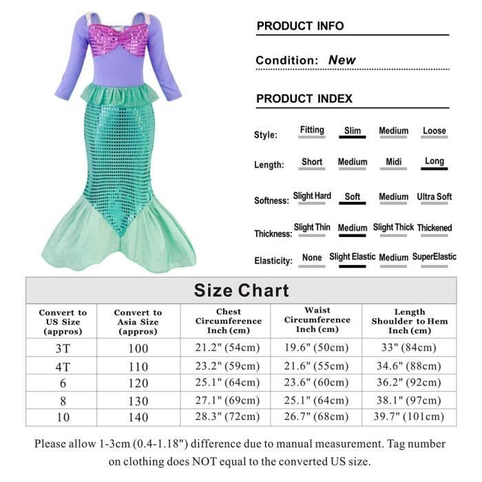 Disney fille vêtements princesse petite sirène Ariel robe d'été enfants  Cosplay Costume enfants carnaval robe de fête d'anniversaire 