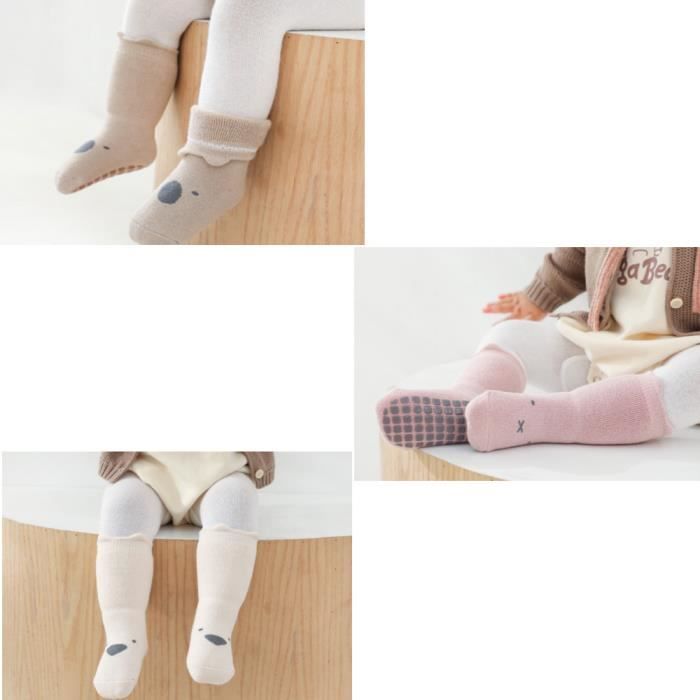 Chaussettes chaudes antidérapantes épaisses pour bébé, chaussettes en coton  pour nouveau-né, 5 paires, (1-3 ans, multicolore) Multicolore - Cdiscount  Prêt-à-Porter