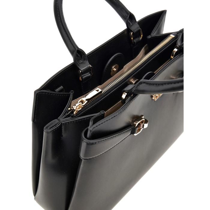 Sac à Main GUESS FLORENCIA En Simili Cuir Noir - Style Satchel Tendance - Neuf Avec étiquettes, Fermeture éclair